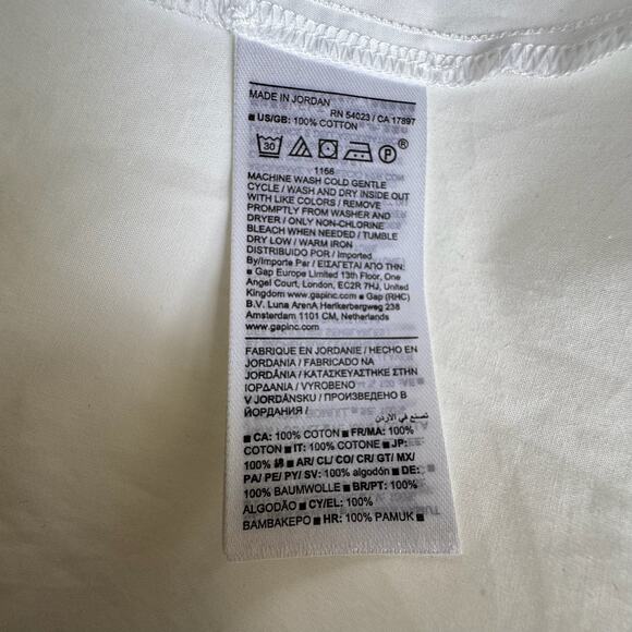 NWT BANANA REPUBLIC Reversible Cotton Poplin Cowl-neck Tie-waist Top White - Picture 10 of 10